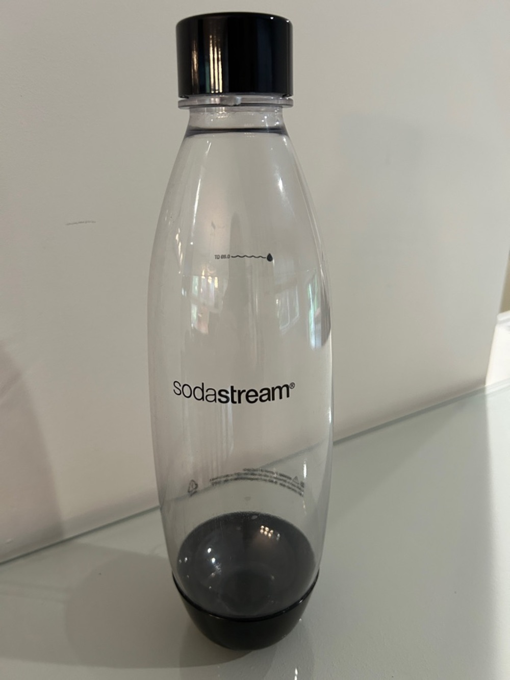 SodaStream Clear Carbonating Bottle with Black Cap